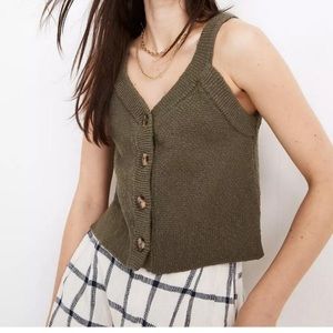 Madewell green sweater tank